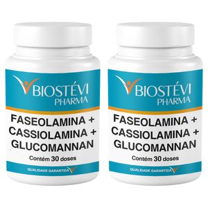 Kit 2 potes faseolamina + cassiolamina + glucomannan 30 doses