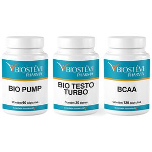 Kit bio pump 60caps + bio testo turbo 30 doses + bcaa 120caps