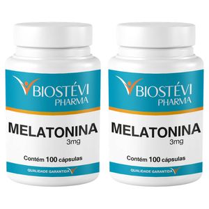 Kit 2 potes melatonina 3mg 100 cápsulas