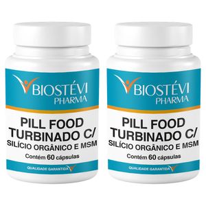 Kit 2 pill food turbinado com silício orgânico e msm 60 cápsulas