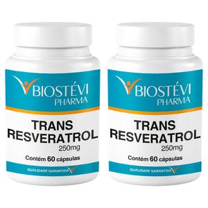 Kit 2 potes trans resveratrol 250mg 60 cápsulas