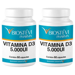 Kit 2 Potes Vitamina D3 5.000ui 60 cápsulas