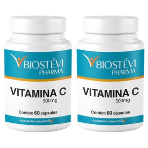 Kit 2 potes vitamina c 500mg 60 cápsulas