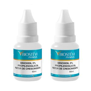 Kit 2 frascos minoxidil com fator de crescimento loção 60ml