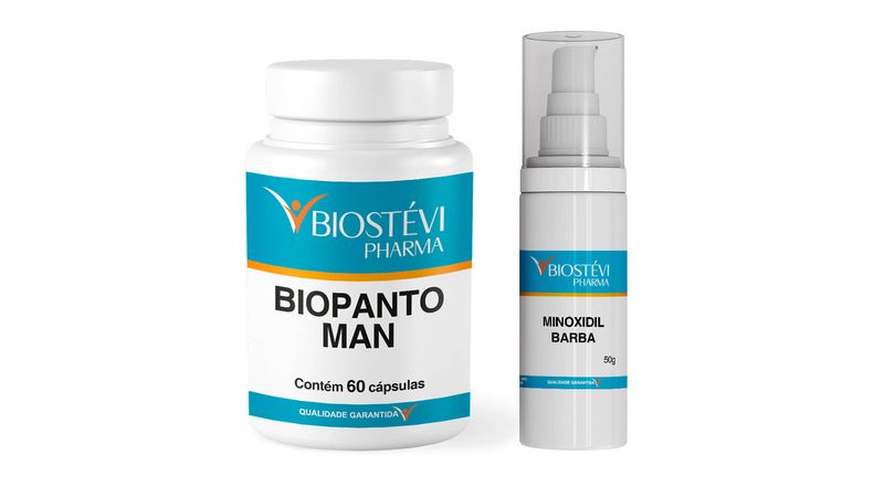 Kit Biopanto Man com Minoxidil Barba Crescimento dos Fios