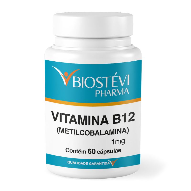 Vitamina B12 - Metilcobalamina 1mg 60 Cápsulas - Biostévi