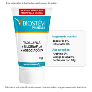Pomada Para Ereção com Tadalafila e Sildenafila 10g