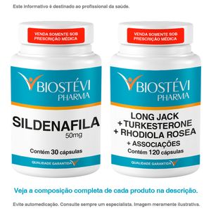 Kit Sildenafila 50mg 30 Cápsulas + Composto para Auxiliar a Produção Natural da Testosterona + Associações 120 Cápsulas