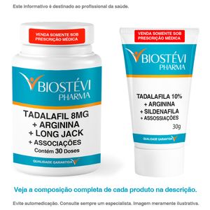 Kit (Azulzinho) Cápsulas e Pomada com Tadalafila + Arginina + Associações