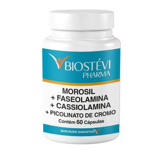 Morosil + Faseolamina + Cassiolamina + Picolinato de Cromo - Bloqueador de Carboidrato e Gordura - 60 Cápsulas