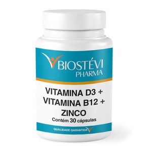 Vitamina D3 + Vitamina B12 + Zinco | Imune Max 30 Cápsulas