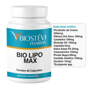 Bio Lipo Max - Picolinato de Cromo + Hibisco + Cavalinha + Associações 60 Cápsulas