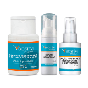 Kit Barba (Shampoo Regenerador + Espuma de Barbear + Loção Pós Barba)