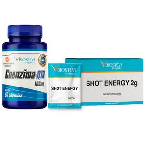 Kit Coenzima Q10 100mg + Shot Energy Sachês
