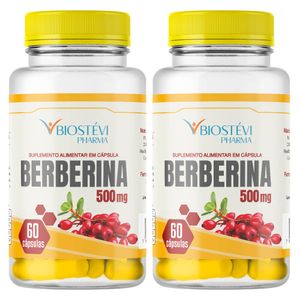 Kit 2 Potes Berberina 500mg 60 cápsulas