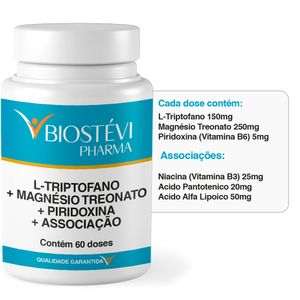 TOC (Transtorno Obsessivo  Compulsivo) | L-Triptofano + Magnésio Treonato + Vitamina B6 + Associações 60 Doses