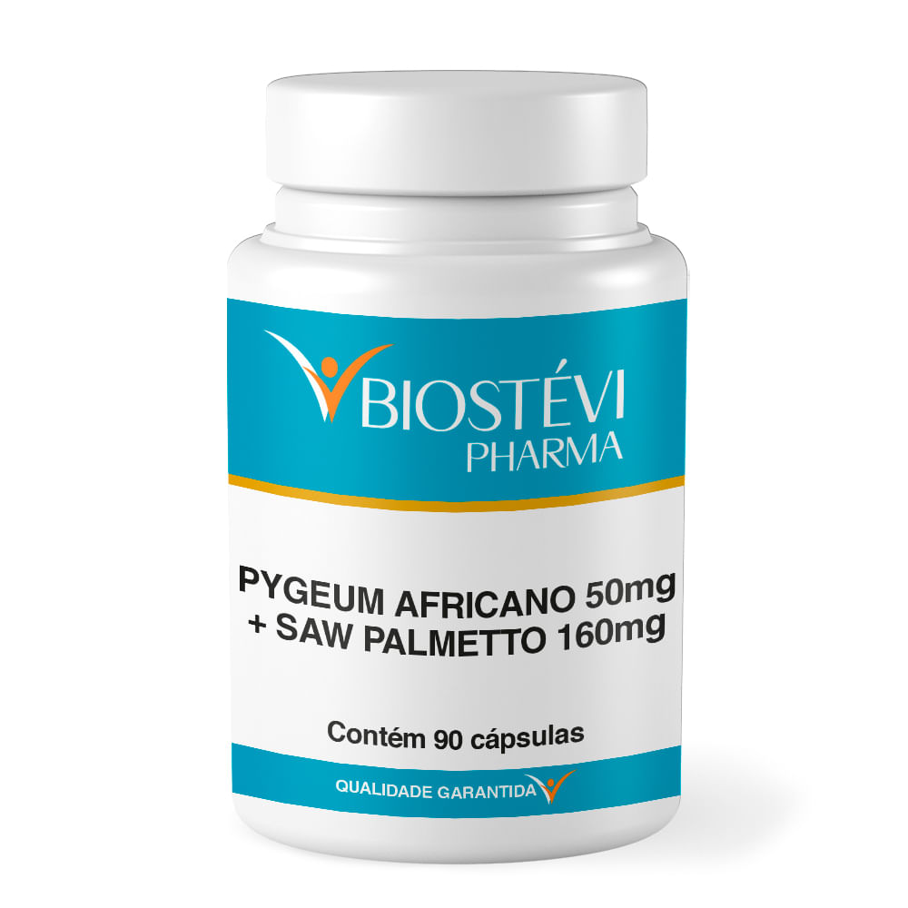 Pygeum Africano 50mg Saw Palmetto 160mg 90 Cápsulas Biostévi