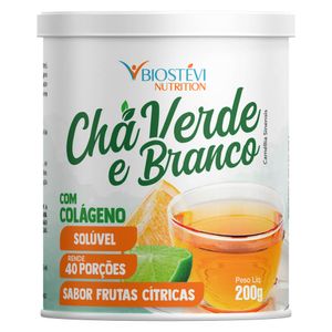 Chá Verde e Branco com Colágeno Sabor Frutas Cítricas 200g