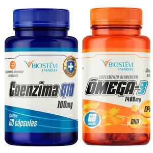 Kit Coenzima Q10 100mg + Ômega 3 1400mg