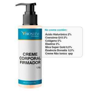 Creme Corporal Firmador | Colágeno + Coenzima Q10 + Ácido Hialurônico + Elastina 120g