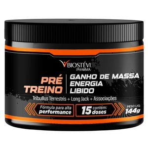 Pré-Treino para Ganho de Massa, Energia e Libido | Tribullus Terrestris + Long Jack Extrato + Associações 144g 15 doses