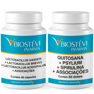 Kit | Lactobacillus para Emagrecimento + Quitosana + Psyllium + Spirulina + Associações