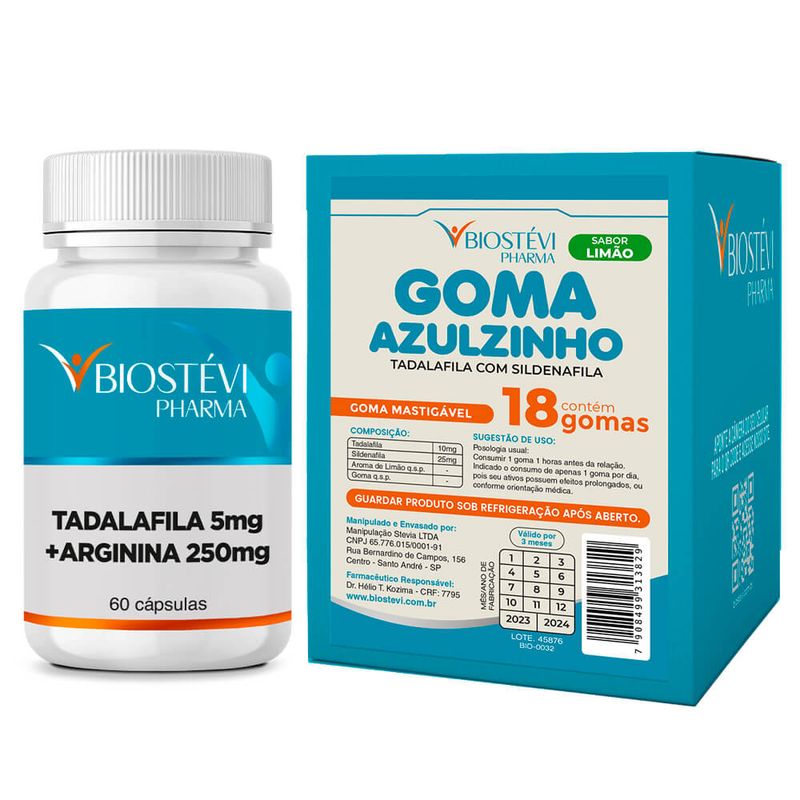 2403 - Kit Tadalafila com Arginina Goma Azulzinho Tadalafila com Sildenafila