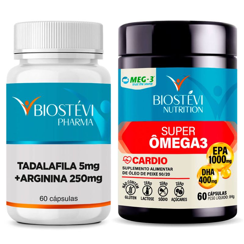 2397 - Kit Tadalafila com Arginina + Super Ômega 3 Cardio
