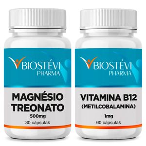 Kit Magnésio Treonato + Vitamina B12 Metilcobalamina