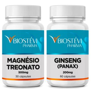 Kit Magnésio Treonato + Giseng (Panax)