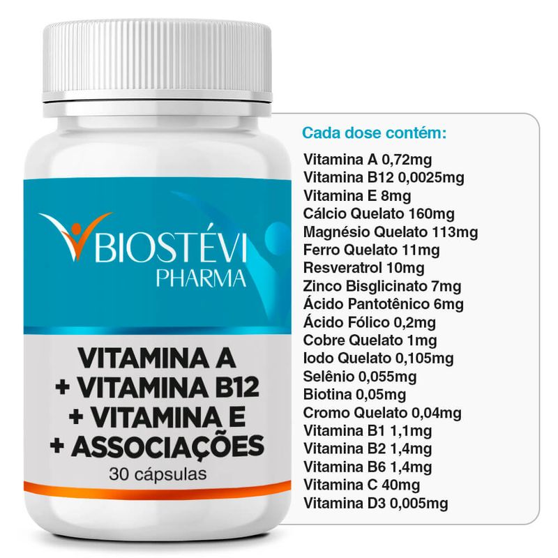 2326 - Suplemento Multivitamínico para Mulheres - Vitamina A + Vitamina-B12 + Vitamina E + Associações 30 Cápsulas - TABELA