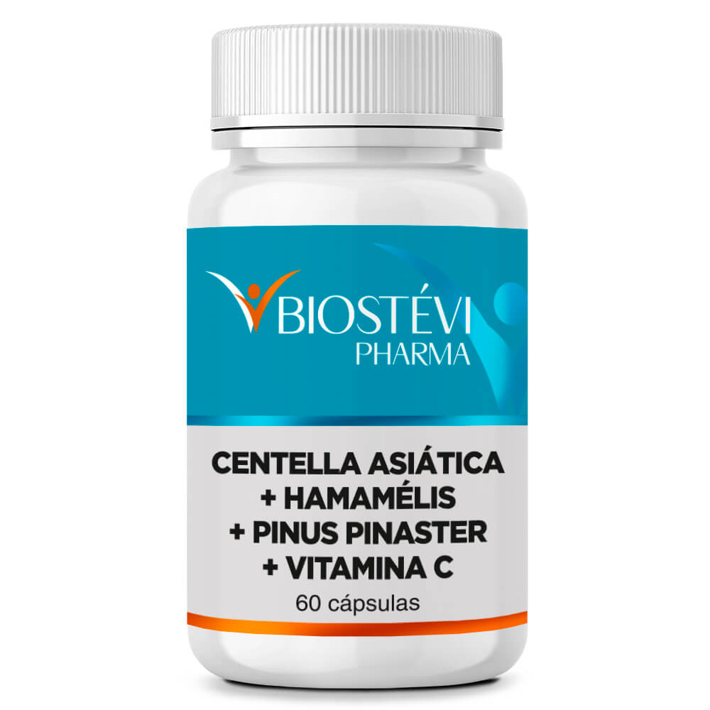 2277 - Composto para Má Circulação - Vitamina C + Pinus Pinaster + Centella Asiática + Hamamélis 60 Cápsulas
