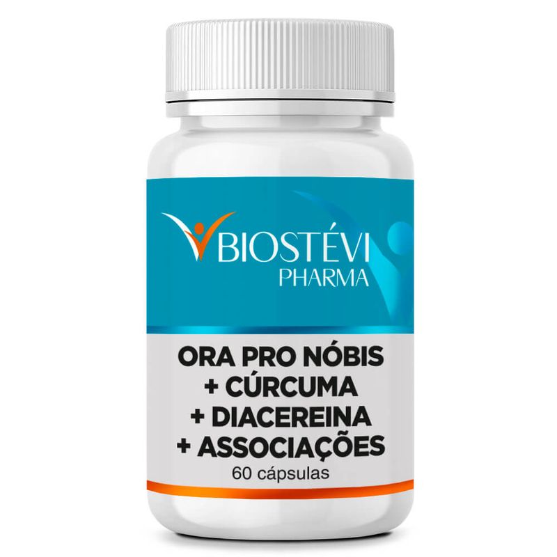 2249 - Composto para Fibromialgia, Artrite, Artrose - Ora-Pro-Nobis + Cúrcuma + Diacereina + Associações 60 Cápsulas