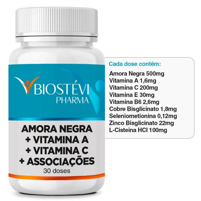 2247 - Amora Plus - Amora Negra + Vitamina A + Vitamina C + Associações 30 Doses - TABELA