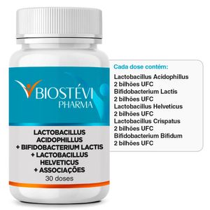 Pool de Lactobacillus para Autistas | Lactobacillus Acidophilus + Bifidobacterium Lactis + Lactobacillus Helveticus + Associações 30 Cápsulas