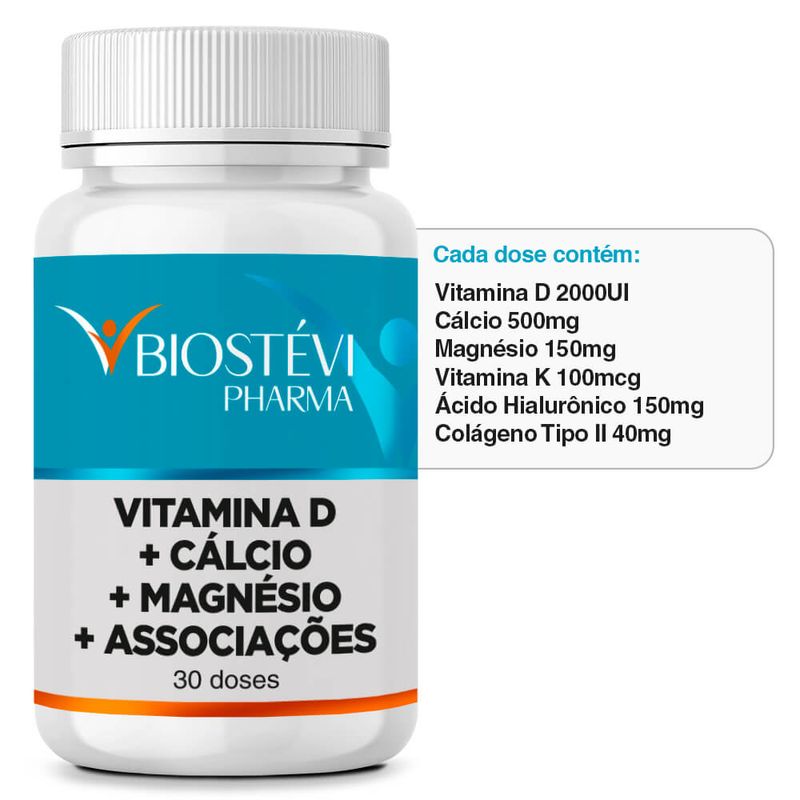 2168 - Suplemento Ósseo - Vitamina D + Cálcio + Magnésio + Associações 30 Doses - TABELA