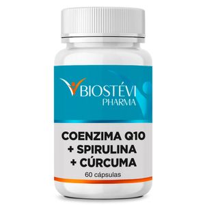 Emagrecimento e Cuidados com a Saúde (longevidade) | Coenzima Q10 + Spirulina + Cúrcuma 60 Cápsulas