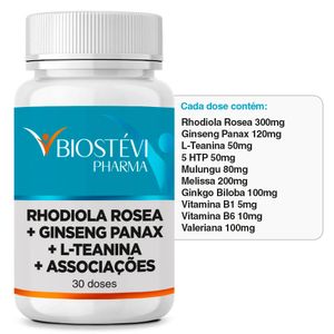 Booster Relax (Less Estress) | Rhodiola Rosea + Ginseng Panax + L-Theanina + Associações 30 Doses