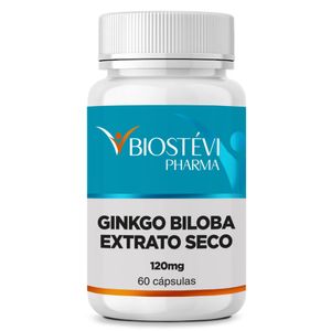Ginkgo Biloba Extrato Seco 24% 120mg 60 Cápsulas