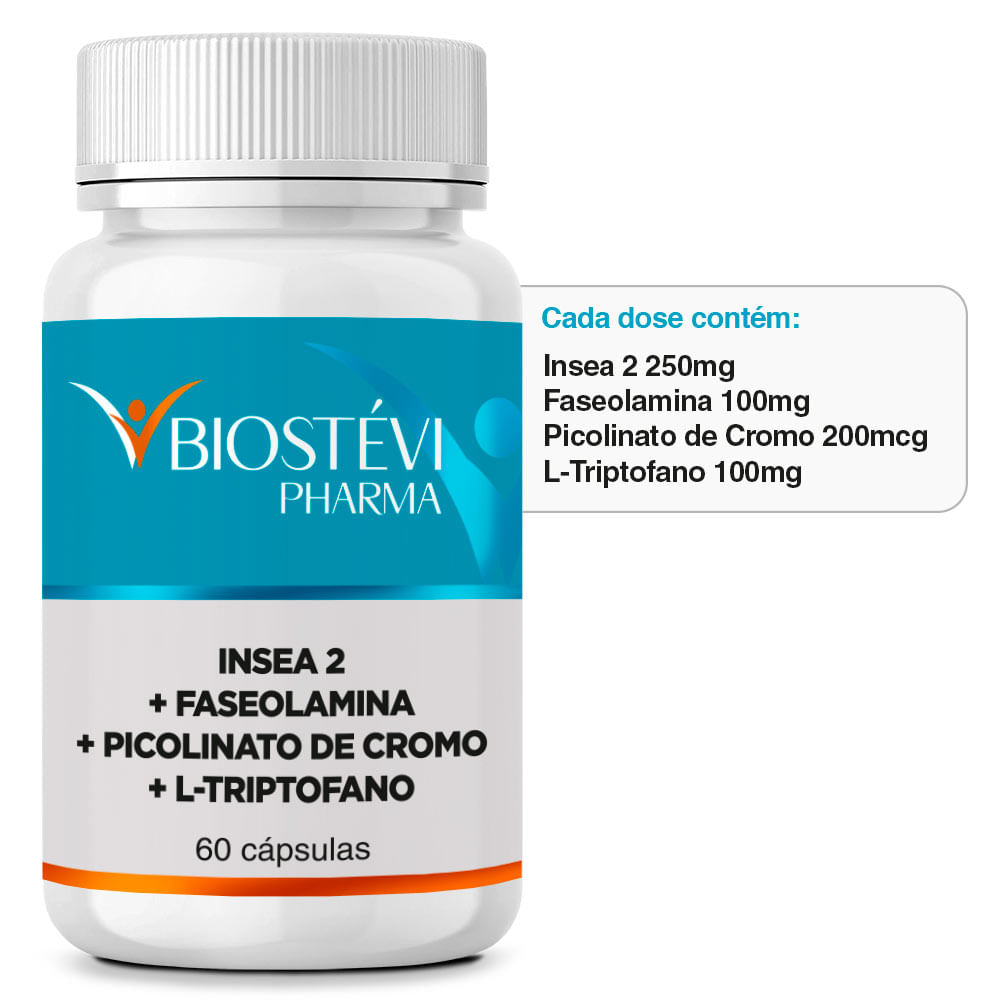2071 - Composto Inibidor de Carboidrato - Insea 2 + Faseolamina + Picolinato de Cromo + L-Triptofano 60 Cápsulas - TABELA