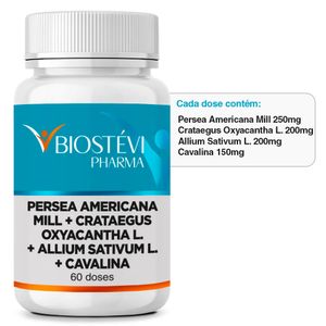 Composto para Hipertensão (Pressão Alta) | Crataegus Crataegus oxyacantha + Alho Allium sativum + Abacateiro Persea americana 60 Doses