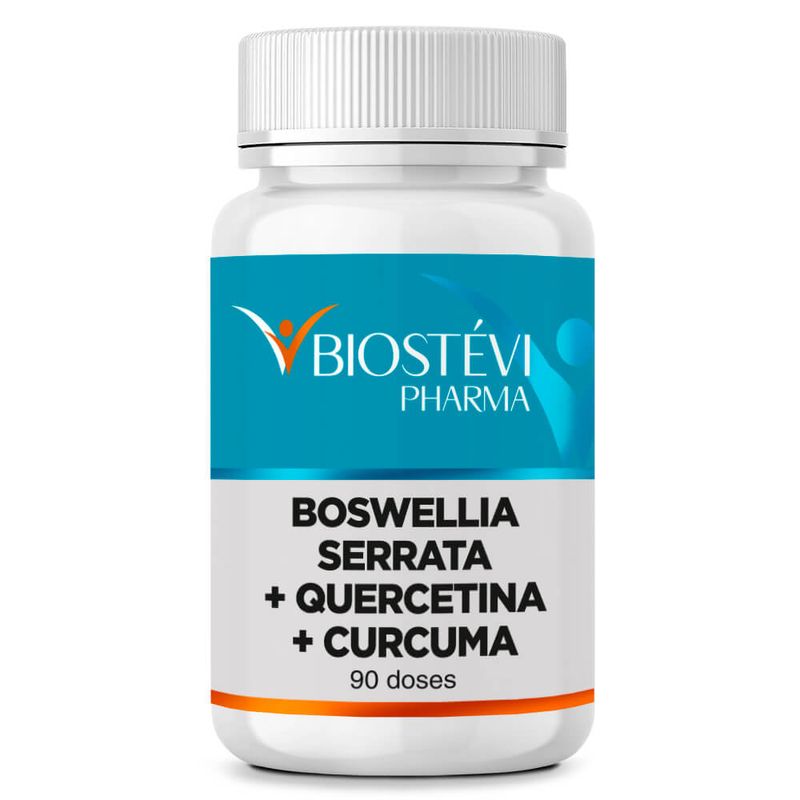 2034 - Composto Inflamação Intestinal - Boswellia Serrata 350mg + Quercetina 100mg + Curcuma 100mg 90 Doses