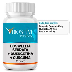 Composto Inflamação Intestinal | Boswellia Serrata 350mg + Quercetina 100mg + Curcuma 100mg 90 Doses