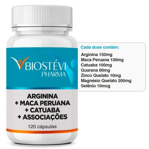 Touro Azul | Arginina 150mg + Maca Peruana 100mg + Catuaba 100mg + Associações 120 Cápsulas