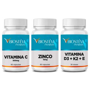 Combo imunidade (vitamina c + zinco + vitamina d3, k2, e)