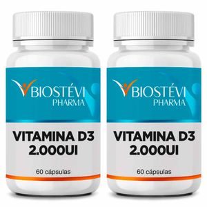 Kit 2 potes vitamina d3 2.000ui 60 cápsulas
