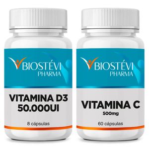 Kit vitamina d3 50.000 + vitamina c