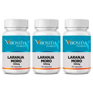 Kit 3 potes laranja moro 500mg 30 cápsulas