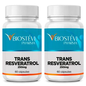 Kit 2 potes trans resveratrol 250mg 60 cápsulas