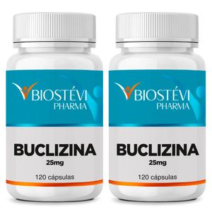 Kit 2 potes buclizina - ganho de peso 25mg  120 cápsulas